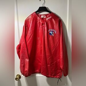 Vintage Wilson New York Giants men's red pullover shirt.